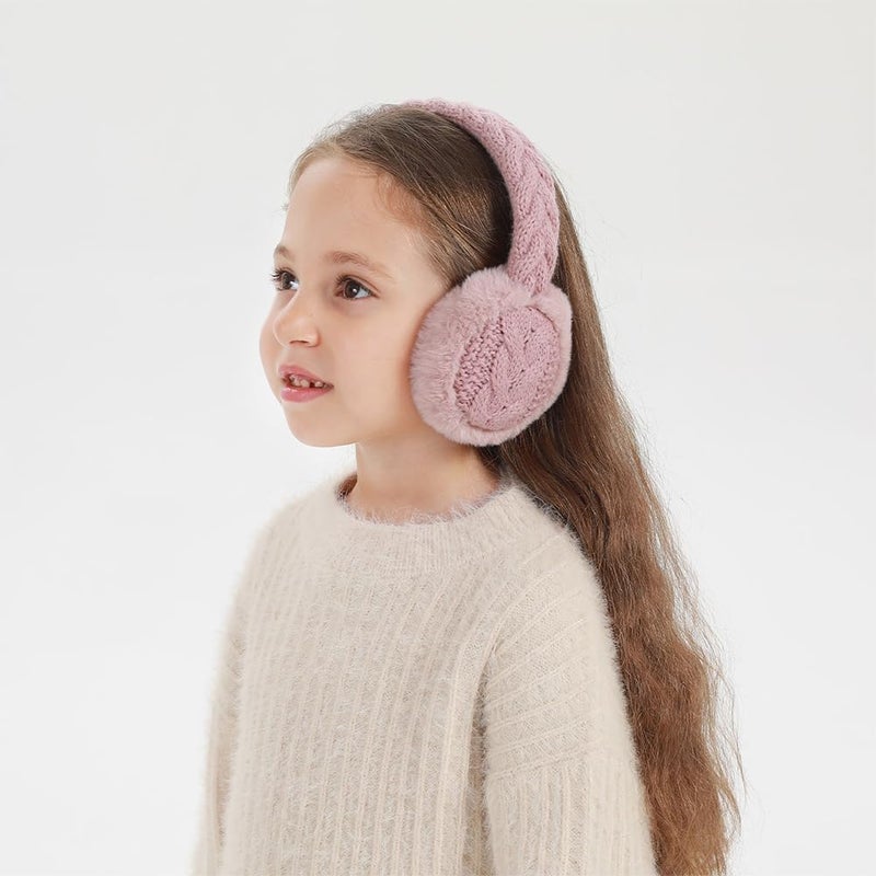 BUTITNOW Winter Knit EarMuffs for Kids Warm Furry Girls Ear Muffs Plush Toddler Ear Warmers Outdoor Ear Covers - Image 4